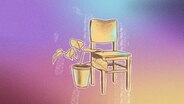 Gezeichnetes Motiv: ein Stuhl mit einer Topfpflanze daneben © NDR (M) Philipp Schönfeld 